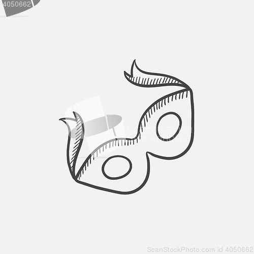 Image of Carnival mask  sketch icon. 
