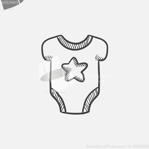 Image of Baby short-sleeve bodysuit sketch icon.