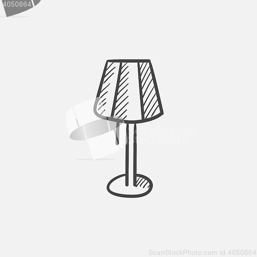 Image of Stand lamp sketch icon.