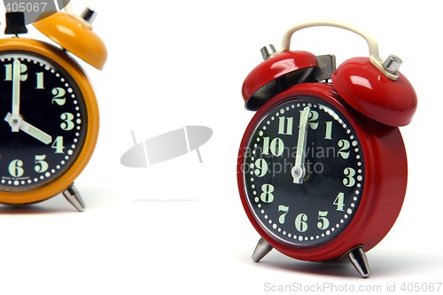 Image of orange and red clock