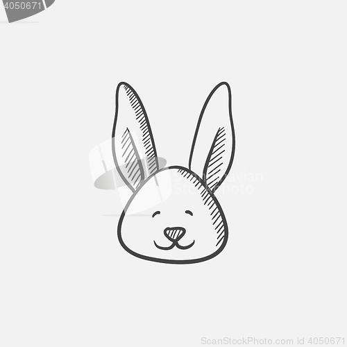 Image of Easter bunny sketch icon.