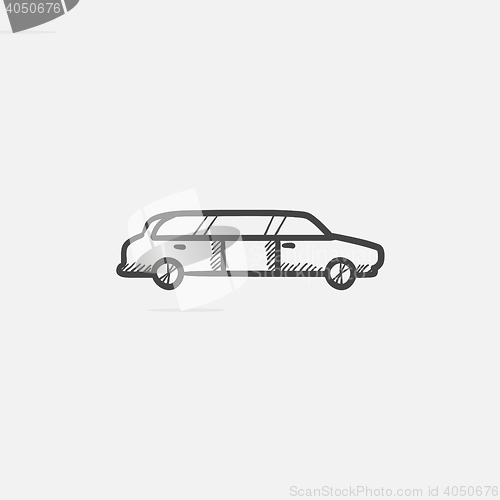 Image of Wedding limousine sketch icon.