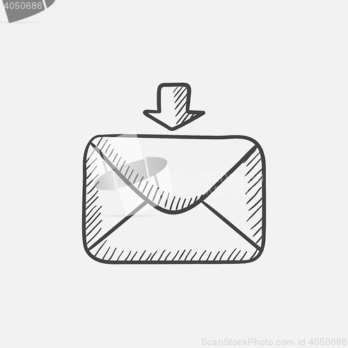 Image of Incoming email sketch icon.