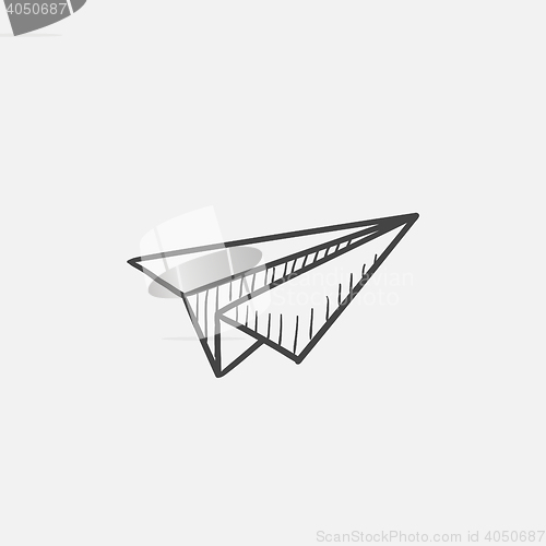 Image of Paper airplane sketch icon.