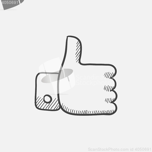 Image of Thumbs up sketch icon.