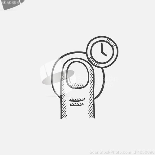 Image of Hold timer gesture sketch icon.