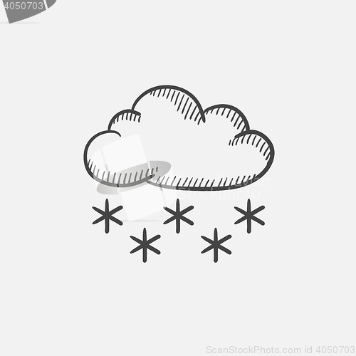 Image of Cloud with snow sketch icon.