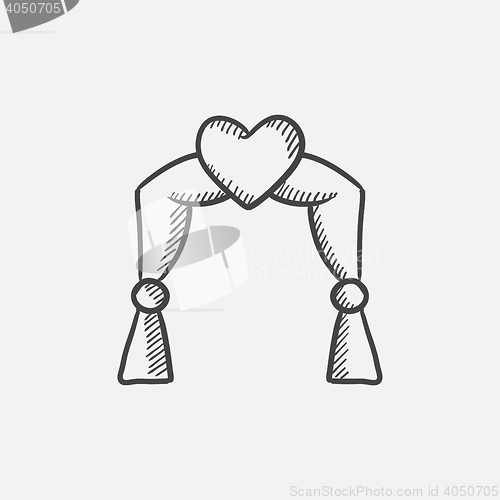 Image of Wedding arch sketch icon.