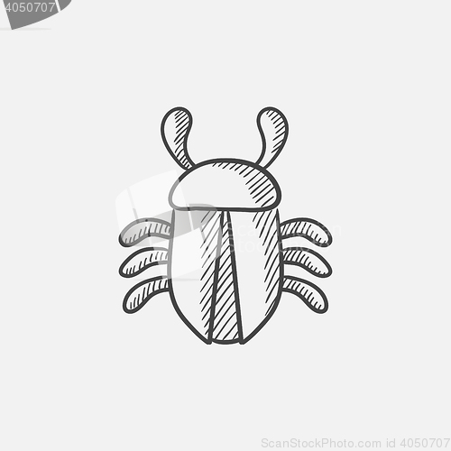 Image of Computer bug sketch icon.