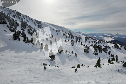 Image of Skiing slopes from the top