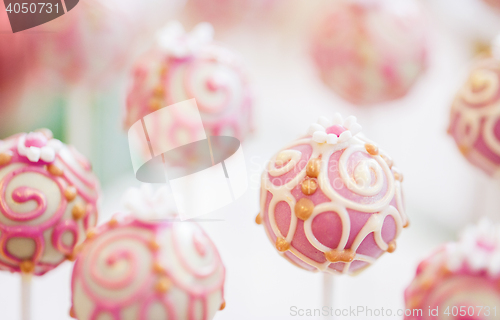 Image of close up of cake pops or lollipops