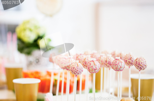 Image of close up of cake pops or lollipops