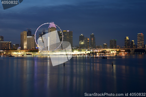 Image of Singapore cityscape during sunset