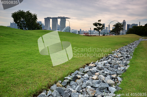 Image of Garden with Singapore Skyline