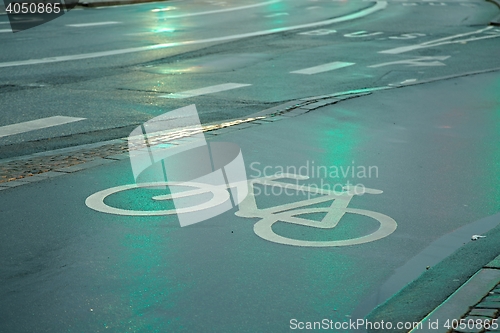 Image of Bicycle lane in the rain