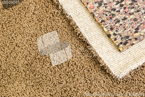 Image of Pulled Back Carpet and Padding In Room