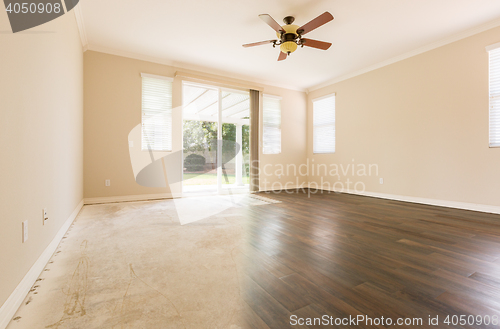 Image of Room with Gradation from Cement to Hardwood Flooring