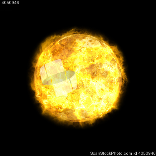 Image of the sun in space