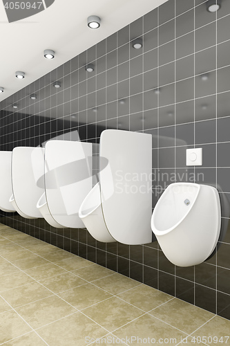 Image of a public restroom with urinals row