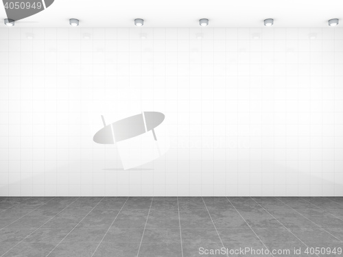 Image of room with white tiles background