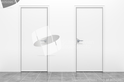 Image of two white doors
