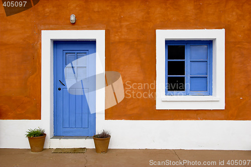 Image of Blue window and door