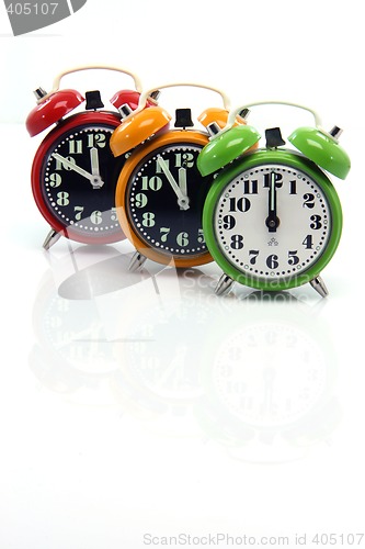Image of alarm clocks small reflect