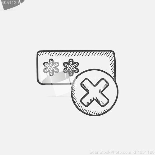 Image of Wrong password  sketch icon.