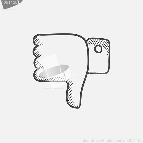 Image of Thumbs down sketch icon.