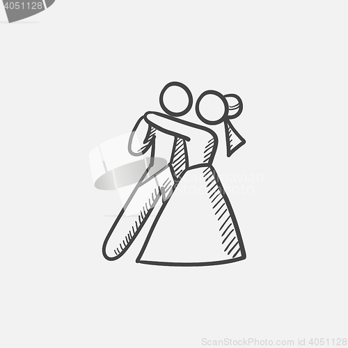 Image of First wedding dance sketch icon.