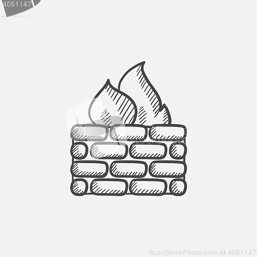 Image of Firewall sketch icon.