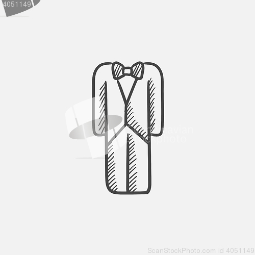 Image of Wedding tuxedo sketch icon.