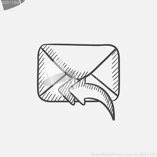 Image of Sending email sketch icon.