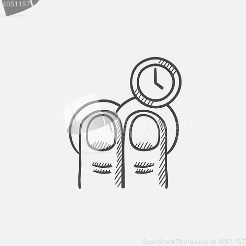 Image of Hold timer gesture sketch icon.