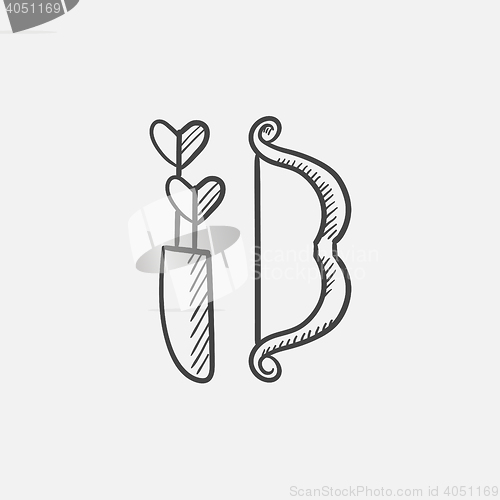 Image of Bow and arrows sketch icon.