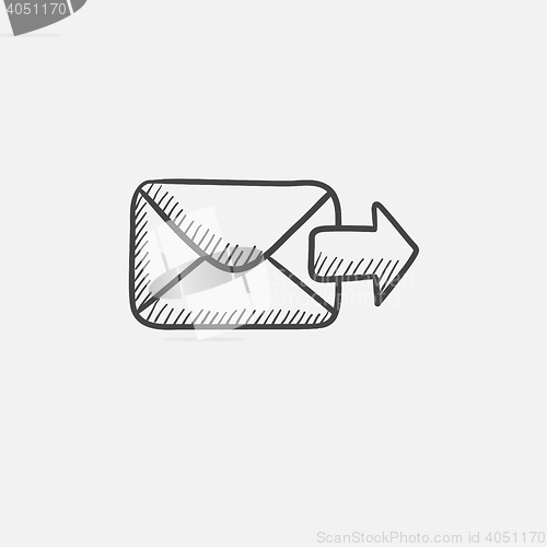 Image of Sending email sketch icon.