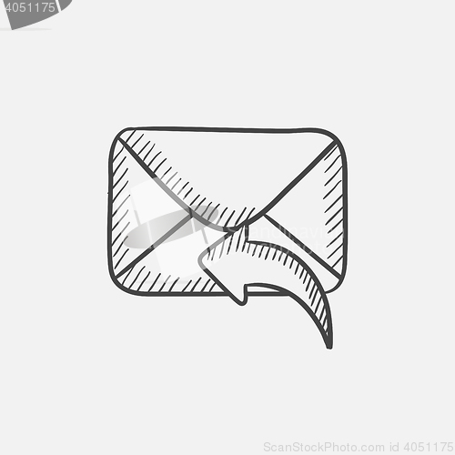 Image of Sending email sketch icon.