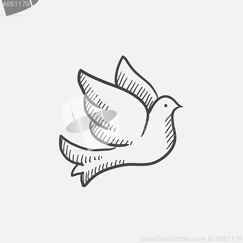 Image of Wedding dove sketch icon.