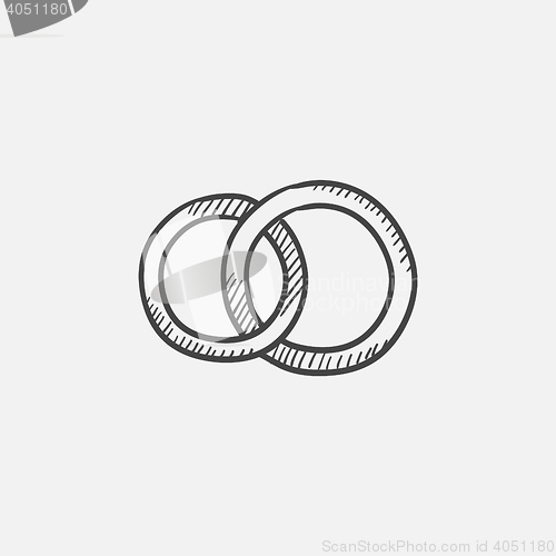 Image of Wedding rings sketch icon.