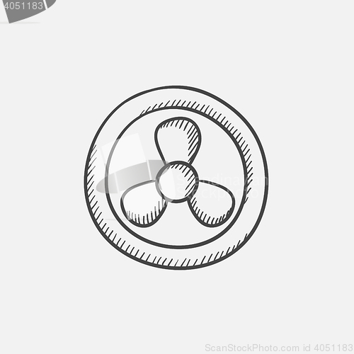 Image of Computer cooler sketch icon.