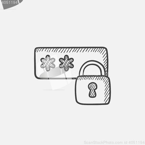 Image of Password protected sketch icon.