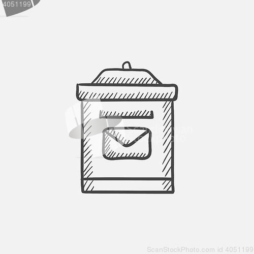 Image of Mail box sketch icon.