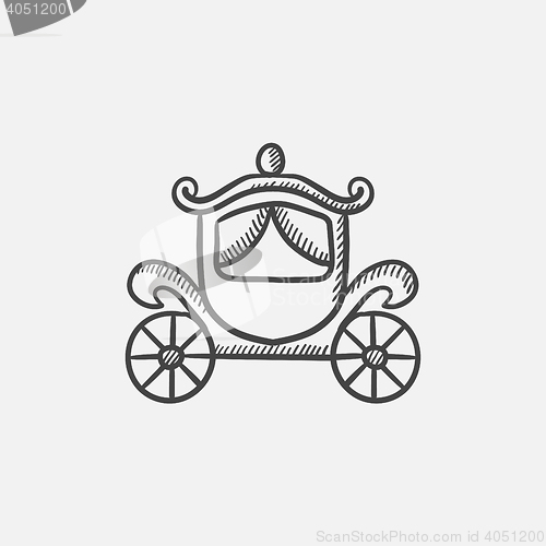 Image of Wedding carriage sketch icon.