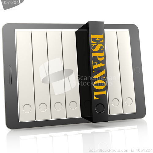 Image of Book and tablet learn Espanol