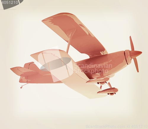 Image of retro airplane isolated on white background . 3D illustration. V