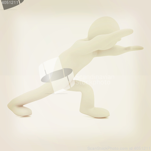 Image of 3d man isolated on white. Series: morning exercises - flexibilit