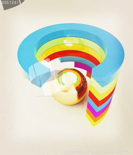 Image of Abstract colorful structure with ball in the center . 3D illustr