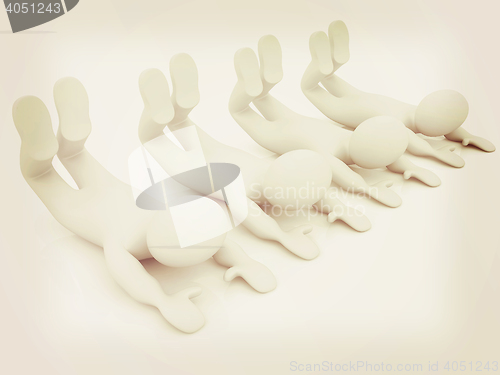 Image of 3d mans isolated on white. Series: morning exercises - flexibili