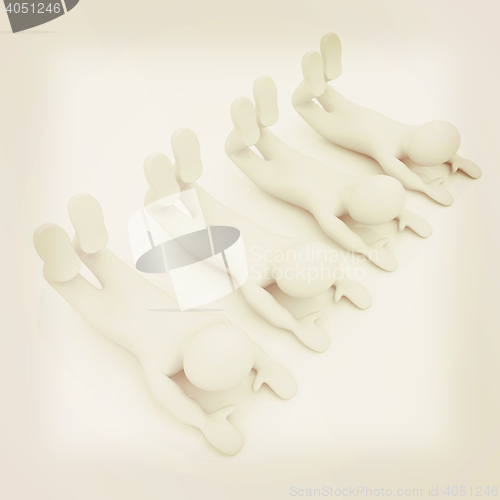 Image of 3d mans isolated on white. Series: morning exercises - flexibili