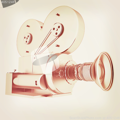 Image of Old camera. 3d render. 3D illustration. Vintage style.